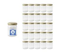 Espirito Rebelde Lot de 25 Pots en Verre Vides 40 ml avec Couvercle à Vis Doré - Petits Bocaux pour Confiture, Conserves, Miel et Épices | Cadeau Mariage