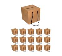 Espirito Rebelde - Pack de 15 Boîtes Cubiques Kraft (20x20x20cm) - Cadeaux Personnalisés, Souvenirs de Mariage & Festivités, Idéal pour la Pâtisserie et l'Artisanat