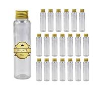 Espirito Rebelde Pack de 20 Bouteille Plastique de 75ml com Tampa Dourada -Bouteille Sensorielle Vide, Tube à Essai, Mini Fiole en