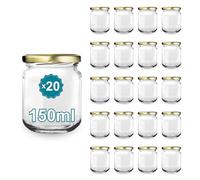 Espirito Rebelde Pack de 20 Pots à Confiture en Verre Vides 130ml- Bocaux en verre, Bocaux pour Conserves et Confitures, Pot a Miel en Verre, Pot a Yaourt, Pot Sauce- Marriage