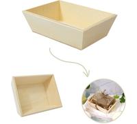Espirito Rebelde Petit Panier en Bois sans Couvercle 12x8,8x3,5 cm - Porte Savon Solide - Plateau pour Clés, Accessoires