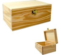 Espirito Rebelde Petite Boîte en Bois 190x120x84 mm- Boîte à Trésors en Bois avec Fermoir de Verrouillage