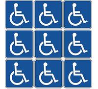 Esplanade 8,9 x 8,9 cm (lot de 9) handicap pour fauteuil roulant handicapés Signes fenêtre Porte Autocollant pare-chocs Autocollant Stickers