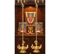eSplanade - Diya murale Krishna en laiton avec chaîne | Paon Diya Paire | Lampe à huile | Décoration d'intérieur | Diya, Deepak, Deepam - Cuivres…
