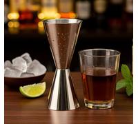 eSplanade Doseur en verre doseur double face en laiton pour liqueur - 30 et 60 ml - Argenté (double face)