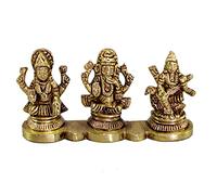 eSplanade Idole Laxmi Ganesh Saraswati - 5,1 cm de hauteur | Figurine religieuse Ganesha Lakshmi - Sculpture de dieu hindou | Diwali/lieu de travail/bureau