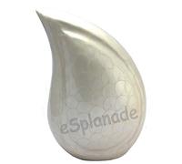 eSplanade - Larme de Larme - urne commémorative - Pot de jarres | Urne de crémation | Urne en métal | Urne funéraire (Blanc)