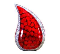 eSplanade - Larme de Larme - urne commémorative - Pot de jarres | Urne de crémation | Urne en métal | Urne funéraire (Rouge Vif)