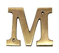 eSplanade Lettres de l'alphabet A en laiton pour porte de maison ou d'hôtel - 10,2 cm ("M" Alphabet-4")