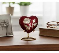 Esplanade Mini urne funéraire en laiton en forme de cœur pour cendres funéraires - 7,1 cm - Marron - 7,1 cm - Gravée