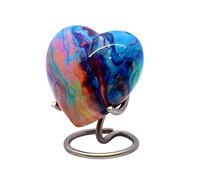 eSplanade Mini urne funéraire en métal en Forme de cœur | Petite urne pour Cendres funéraires | Souvenir en métal texturé avec Support | Multicolore - 7 cm
