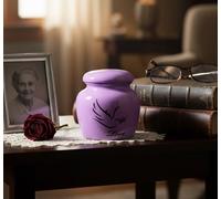 eSplanade - Mini urne funéraire en métal | Urne funéraire de Petite Taille pour conteneur de Cendres de crémation, Bocal, Pot (Noir) (Purple)