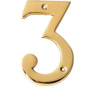 eSplanade Plaque de numéro de porte d'hôtel en laiton 10,2 cm avec chiffres numériques 0-9 (3 (trois))…