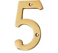 eSplanade Plaque de numéro de porte d'hôtel en laiton 10,2 cm avec chiffres numériques 0-9 (5 (cinq))…