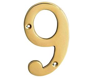 eSplanade Plaque de numéro de porte d'hôtel en laiton 10,2 cm Chiffres numériques 0 - 9 (9 (neuf))…