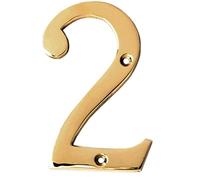 eSplanade Plaque d'immatriculation de porte d'hôtel en laiton 10,2 cm avec chiffres numériques 0-9 (2 (deux))…