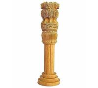 ESPLANADE Statuette en bois Ashok Sthambh, Ashoka Stambh Stoop - Décoration de table de bureau (20,3 cm)