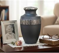 eSplanade Urne de crémation en Laiton Blanc Urnes commémoratives | Urnes en Laiton | Urne en métal | Urne funéraire | Urne commémorative (Gris)