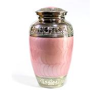 eSplanade Urne de crémation en Laiton Blanc Urnes commémoratives | Urnes en Laiton | Urne en métal | Urne funéraire | Urne commémorative (Rose)