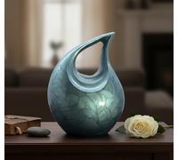 eSplanade Urne funéraire commémorative pour cendres humaines | Urne funéraire | Urne funéraire | Urne funéraire | Métal - Gris sculpté - 25,4 cm