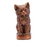 eSplanade - Urne funéraire en forme de chat | Pot commémoratif pour cendres humaines | Urnes funéraires | Cuivre - Taille - 22,9 cm.