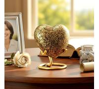 Esplanade Urne funéraire en Forme de cœur Conteneur commémoratif Jar Pot | Urnes en métal | Urnes Souvenir commémoratives. (Doré)…