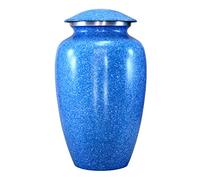 eSplanade Urne funéraire en métal pour funéraire - Motif mosaïque bleue - 25,4 cm