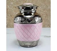 eSplanade Urne funéraire en métal | Urne funéraire de taille moyenne pour cendres funéraires | Urne en métal gravée | Rose - 15,2 cm