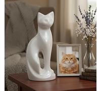 eSplanade Urne funéraire pour Chat et Chat Urne en Laiton | Urne en métal | Urne funéraire | Souvenirs commémoratifs | Urne pour Animaux de Compagnie Urne pour Chat (Blanc)…