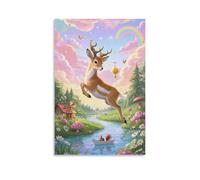 ESPLJQRYX Antilope Murale Décoration Murale Image Sur Toile Tableau Impression Sur Toile Pour Chambre Et Couloir Premium 12x18inch(30x45cm)