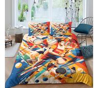 ESPLJQRYX Badminton Players Ensemble De Literie 3 pièces 3D Imprimée Résistante Dynamic Sports Illustration Parure de Lit avec 2 Taies d'oreiller Léger for Chambre de Adolescents Single（135x200cm）