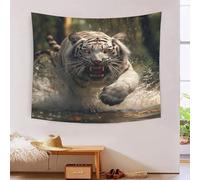 ESPLJQRYX Le tigre 3D Effet Tapisserie Décoration Murale Tapisserie Murales Décoration Murale En Tissu Pour Chambre Salon Serviette De Plage Tenture Murale 70cmx100cm
