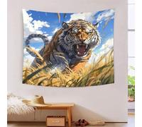 ESPLJQRYX Le tigre 3D Effet Tapisserie Décoration Murale Tapisserie Murales Tapisserie Murale Tissu Pour La Chambre À Coucher Le Salon Le Dortoir Tenture Murale 70cmx100cm