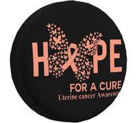 Espoir Cancer De L'Utérus Couverture De Roue De Secours Durable Housse Roue De Secours Résistant À La Saleté Housse De Pneu De Secours Universelle pour SUV Voiture Auto Remorque 14inch