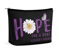 Espoir d'une guérison de la maladie d'Alzheimer - Trousse de Maquillage à Fleurs - Trousse de Toilette de Voyage Portable de Grande capacité - Sacs de Rangement pour Femmes - 3