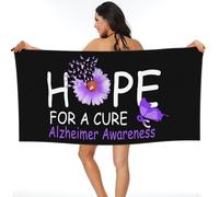 Espoir pour Une Fleur De Sensibilisation À La Maladie D'Alzheimer Serviette De Plage, Douces Drap De Plage Séchage Rapide Serviette De Voyage pour Spa Douche Voyages 80X130Cm