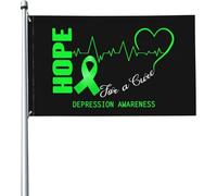 Espoir Pour Une Guérison - Sensibilisation À La Dépression Drapeaux Décoratif Avec Œillets Garden Flag Drôle Drapeaux De Jardin Pour Intérieure Extérieure Porche 90X150Cm