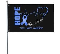 Espoir Pour Une Guérison - Sensibilisation À La Maltraitance Des Enfants Drapeau De Jardin Colorée Drapeaux De Jardin Drôle Bannière Pour Balcon Intérieure Extérieure 90X150Cm