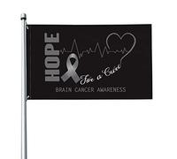 Espoir Pour Une Guérison Sensibilisation Au Cancer Du Cerveau Garden Flag Avec Œillets Drapeaux Décoratif Drôle Drapeaux De Jardin Pour Pelouse Porche Extérieure 90X150Cm