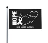 Espoir Pour Une Sensibilisation À La Guérison Du Cancer Du Poumon Drapeaux Avec Œillets Drapeaux De Maison Résistant Bannière Cour 90X150Cm Pour Ferme Intérieure Fêtes
