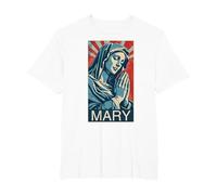 Espoir SACRÉ - Prière de la Sainte Vierge Marie T-Shirt, Homme Grandes Tailles, Blanc, 3X Tall