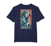 Espoir SACRÉ - Prière de la Sainte Vierge Marie T-Shirt, Homme Grandes Tailles, Bleu Marine, 2X Tall