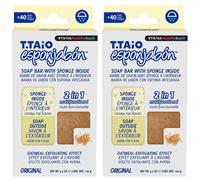 Esponjabon Savon Éponge 2 en 1 Flocons d’Avoine Gommage Doux Éponge(S) 2x120 g