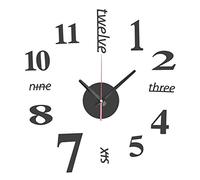 EsportsMJJ DIY Mini Modern Art Miroir Horloge Murale 3D Sticker Design Maison Bureau Décoration-Noir