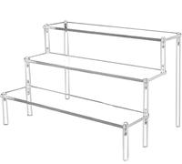 Espositore per Profumi, Espositore Acrilico Trasparente, Supporto per Dessert, Vetrina Trasparente, Acrilico Display Stand, Per Spettacolo Figure Pop, Smalto Unghie, Cupcake, Rossetto (30*8cm)