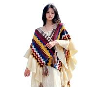 EsprAL Châle bohème coloré, poncho chaud rétro pour femmes, ponchos pour femmes (one size,2)
