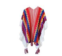 EsprAL Châle bohème coloré, poncho chaud rétro pour femmes, ponchos pour femmes (one size,5)