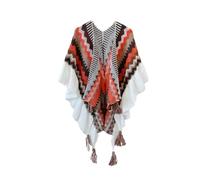 EsprAL Châle bohème coloré, poncho chaud rétro pour femmes, ponchos pour femmes (one size,8)