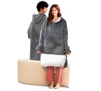 EspRaL Sweat à Capuche Surdimensionné,Sweat Couverture Original,Poncho Plaid et Poche,Taille Unique Épais Pull Capuchon en Polaire Sherpa pour Adultes,Femmes, Hommes,Adolescents