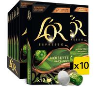 Espresso Café-100 Capsules-Noisette-Riche-Expressif-Compatible Nespresso ®* (10 paquets de 10 capsules aluminium)